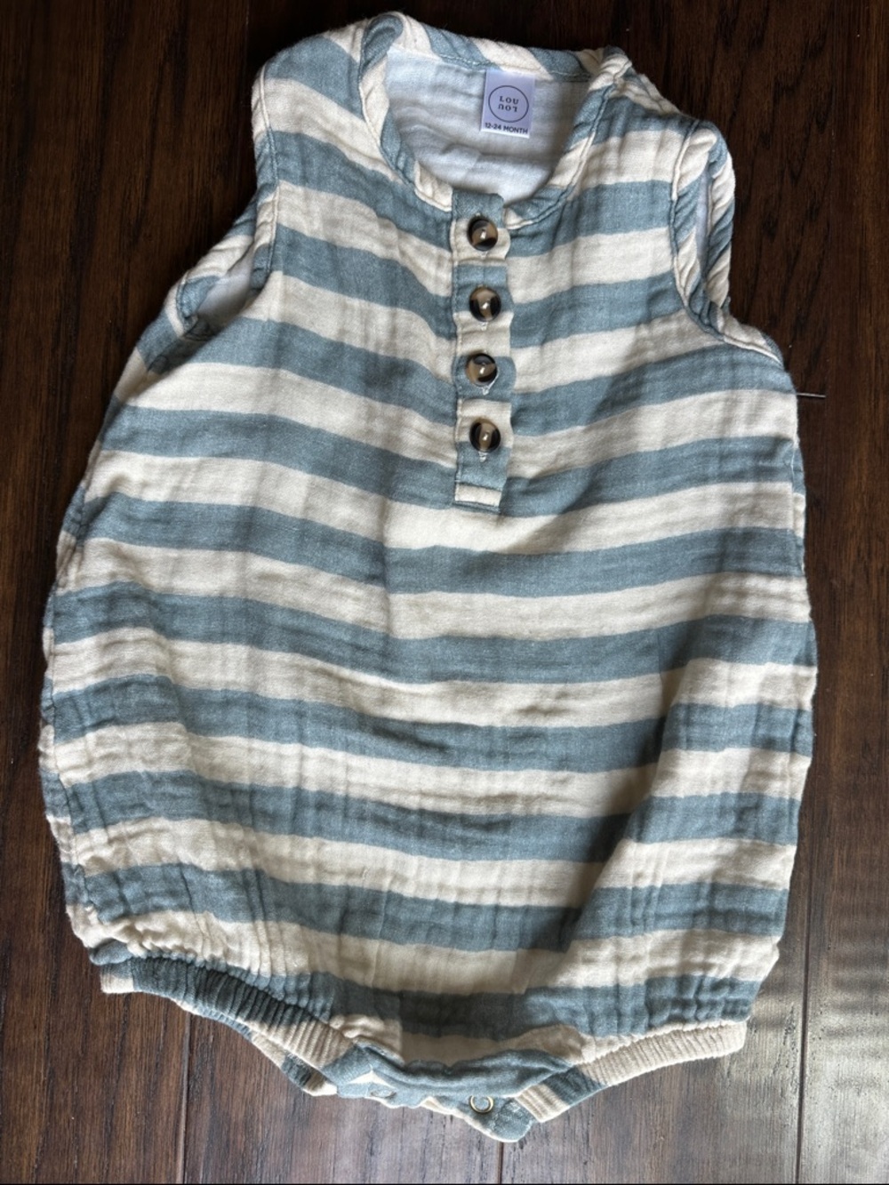 Lou Lou and Company Blue & White Striped Sleeveless Baby bubble